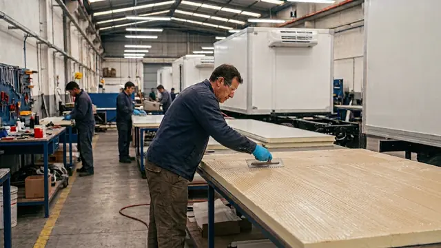 Aplicación manual de adhesivo bicomponente en una línea de carrocerías térmicas